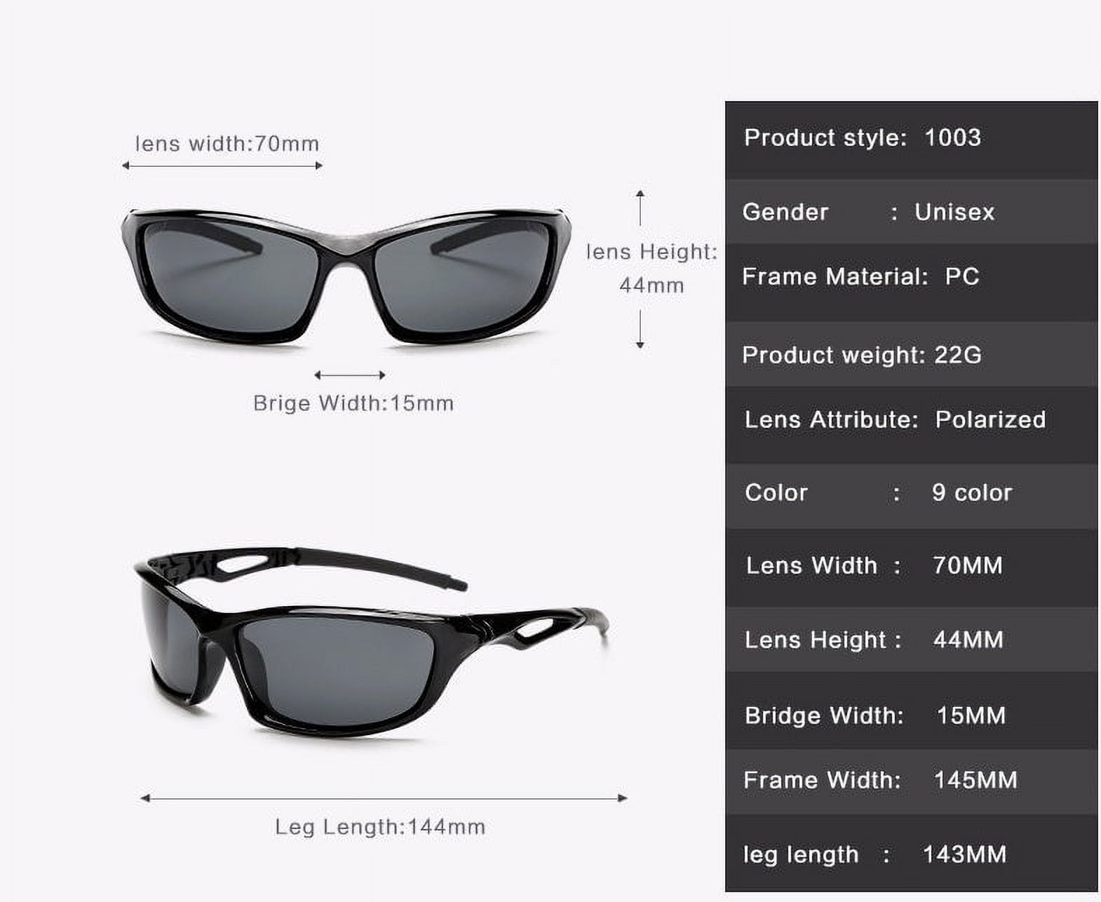 Mens Polarized Sports Sunglasses with TAC Lenses Outdoor Riding Glasses Enhanced Clarity and Eye Protection for Driving