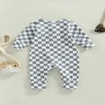thumbnail image 4 of Combinaison d'Automne pour Bébés Garçons Filles Manches Longues Col Boutonné à Damier, 4 of 7