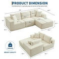 thumbnail image 3 of Kojooin 108" Modular Sectional Sofa - L Shaped Boneless Cloud Couch with 67.5" Chaise, Reversible L/R Facing, No Assembly Required, 3 of 9