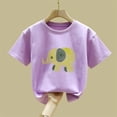 thumbnail image 6 of Avrnliq Girls Purple 100% Cotton Abstract Elephant Line Art T-Shirt Fade-Resistant Crew Neck Short Sleeve Casual Everyday Tee for Kids (2-13Y),Size 4-5 T, 6 of 6