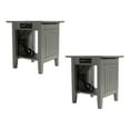 thumbnail image 1 of AFI Table d'Appoint en Bois Massif Nantucket avec Chargeur USB Ensemble de 2 Gris, 1 of 7