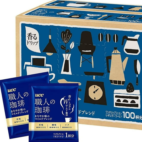UCC Artisan Drip Coffee Mild Blend 100 Packs Premium Japanese Brew Fresh Flavor - Tokyo Sakura Mall