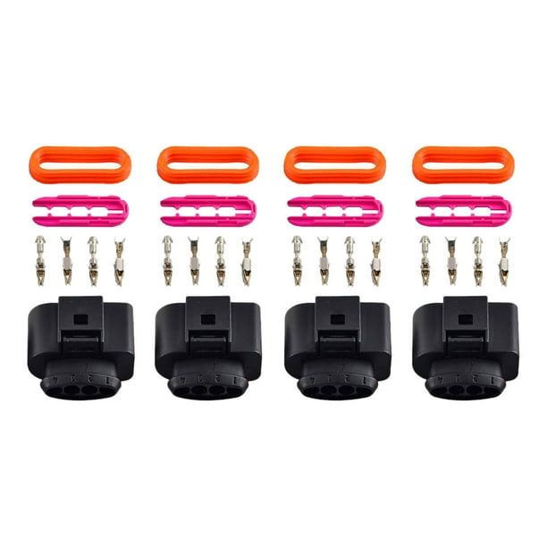 Conector de bobina de encendido (4 unidades), fácil de instalar, conector de arnés, cable de enchufe portátil. cabeza femenina