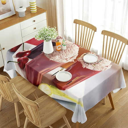 

Ice Cream Rectangle Tablecloth Ice Cream Summer Beach Seaside Ice Cream Rectangle for Tablecloth r Living Room Get Together