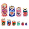 thumbnail image 2 of 10x Cartoon Matryoshka Dolls Wooden Nesting Doll Tradicional Dolls Russian Nesting Doll para Collectible Home Halloween Birthday Yotijar muñecas de anidación, 2 of 9