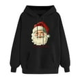 thumbnail image 4 of Women’s Retro Santa Claus Print Hooded Sweatshirt Long Sleeve Baggy Christmas Pullover with Pockets Festive Merry Christmas Hoodie for Holiday Outfits 2025 Trendy Casual Top, 4 of 5