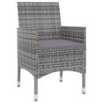 thumbnail image 3 of vidaXL 5 Piece Patio Dining Set with Cushions Poly Rattan and Glass, 3099741, 3 of 7
