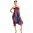 thumbnail image 4 of Combinaison Harem Boho Taille Smockée en Rayonne 2 en 1 pour Femmes, 4 of 6