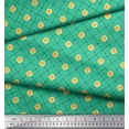 thumbnail image 3 of Soimoi Green Cotton Voile Fabric Marigold Geometric Printed Fabric 1 Yard 56 Inch Wide, 3 of 3