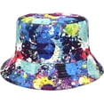 thumbnail image 5 of CoCopeaunts Women Bucket Hats Double-Side Fishing Cap Sunscreen Spring Summer Colorful Graffiti Collapsible Fisherman Hat for Men, 5 of 8