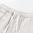 thumbnail image 7 of Domuza Mens Cotton Linen Yoga Beach Shorts Lightweight Workout Board Baggy Shorts Classic Summer Yoga Short White XL, 7 of 7