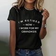 thumbnail image 2 of B91xZ Hauts pour Femmes Imprimé Col en V Manches Courtes T-Shirt Blouses, Noir TG, 2 of 5