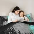 thumbnail image 5 of jejeloiu Splash Ink Twin Comforter Sets,Black Gray Blue Bedding Set For Girls Kids Reversible 2pcs, 5 of 8