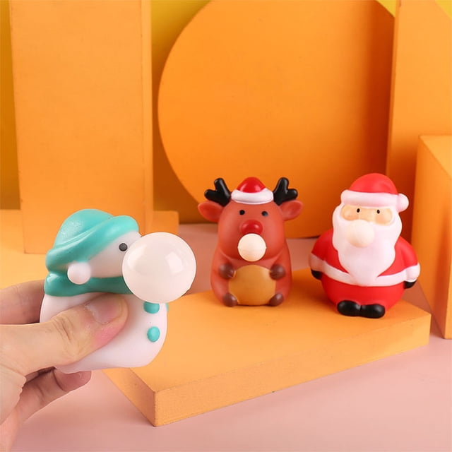 Juguete antiestrés de Papá Noel Squishy - Estrés para apretones navideños para niños y adultos, regalo festivo de descompresión para familia y amigos