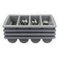 thumbnail image 5 of Rinboat 4-Pack Plastic 4-Compartment Cutlery Bin, Commercial Cutlery Holder, Gray, 5 of 9