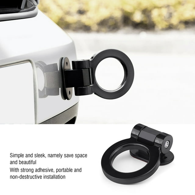 Gancho para barra de remolque, gancho de remolque adhesivo modificado para automóvil, decoración, gancho de anillo redondo de tracción, artesanía superior