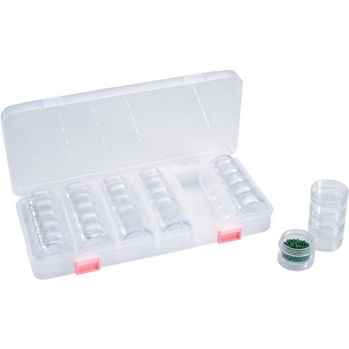 Darice 10.75" x 5" x 1.75" Clear Bead Organizer, 29 Piece
