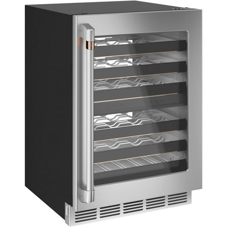 Café - 46-Bottle Built-In Dual Zone Wine Center with WiFi - Stainless Steel