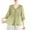 Green, variant on Karight Women Cotton Linen Embroidered Shirt Gauze 3/4 Sleeve V Neck Button Down Blouse Solid Lightweight Summer Tops