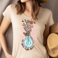thumbnail image 4 of Matthew 5:16 Bible Verse Graphic T-Shirt with Light Bulb Flowers, CarolinaBlue, Size S, 4 of 6