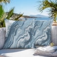 thumbnail image 4 of Marble Texture Outdoor Pillow Covers Pack of 2 Abstract Light Blue White Gradient Art Waterproof Throw Pillow Covers Decorative Cushion Cases for Patio Garden Tent Balcony Couch 24x24 inch, 4 of 8