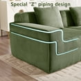 thumbnail image 3 of Modular 4 Seat U Shape Sectional Boneless Sofa, Cloud Sectional Couch with Deep Seat, Modern Modular 4-Seat Sofa Couch with Throw Pillows and 2 Movable Ottomans, Corduroy Fabric Green, 3 of 11