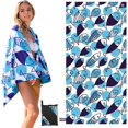 thumbnail image 1 of Toalla de playa con etiquetas UV, tapete de playa, material de microfibra, sin arena, tamaño adecuado (160 × 80 cm), secado rápido, diseño de cuerda elástica, bolsa de almacenamiento incluida, 1 of 5