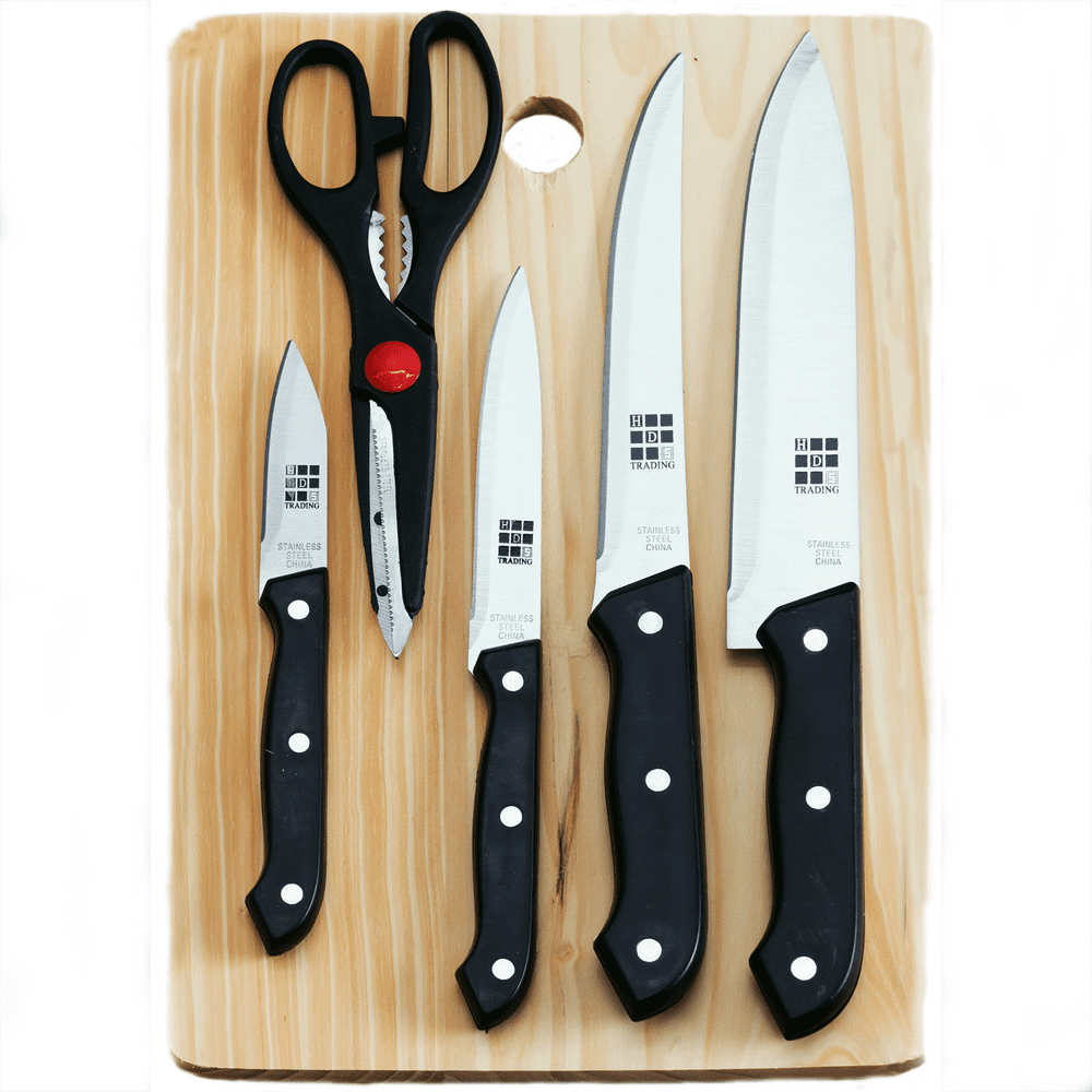 Home Basics 5Piece Knife Set with Cutting Board KS10095