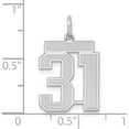thumbnail image 3 of Sterling Silver Silver/Rhodium-Plated Satin Number 31 Charm (22 X 18) Made In United States qpm31, 3 of 5