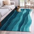 thumbnail image 5 of Area Rug 48×72in, Summer Gradient Blue Ocean Wave Floor Carpet Living Room Rug, Abstract Water Ripple Non-Slip Welcome Mat Indoor Rugs for Bedroom Dining Room, 5 of 9