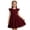 00@Wine35, variant on Kiijoy Girls Elegant Lace Midi Dress Summer Solid Flutter Sleeve A-Line Dress, Sizes 3-10