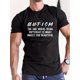 thumbnail image 1 of Camisetas casuales de manga corta con cuello redondo y estampado "AUTISM" para hombre, ideales para verano y tiempo libre., 1 of 8