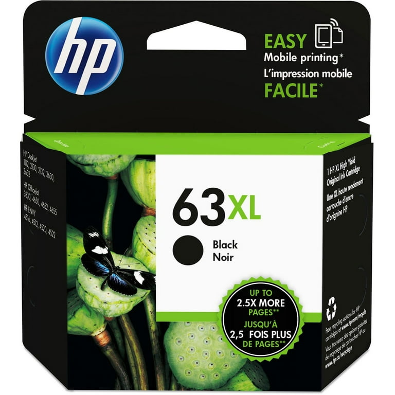 インク　hp 63xl HP Original 63XL High Yield Black Ink Cartridge, Compatible with