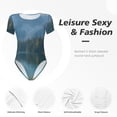 thumbnail image 4 of Balery Majestic Deer Mountain Lake Body de cuello redondo de manga corta para mujer Tops de manga corta Tops básicos-Small, 4 of 7