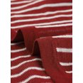 thumbnail image 4 of INSPIRE CHIC Women's Casual Long Sleeve Back Split Striped Curved Hem Knit Pullover Sweater M Red, 4 of 6