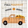 thumbnail image 1 of JOOCAR Fall Harvest Fabric Shower Curtain, Autumn Thanksgiving Pumpkins with Sunflower Shower Curtain for Bathroom, Farmhouse Truck Bath Curtain with Hooks 72X72Inch, 1 of 6