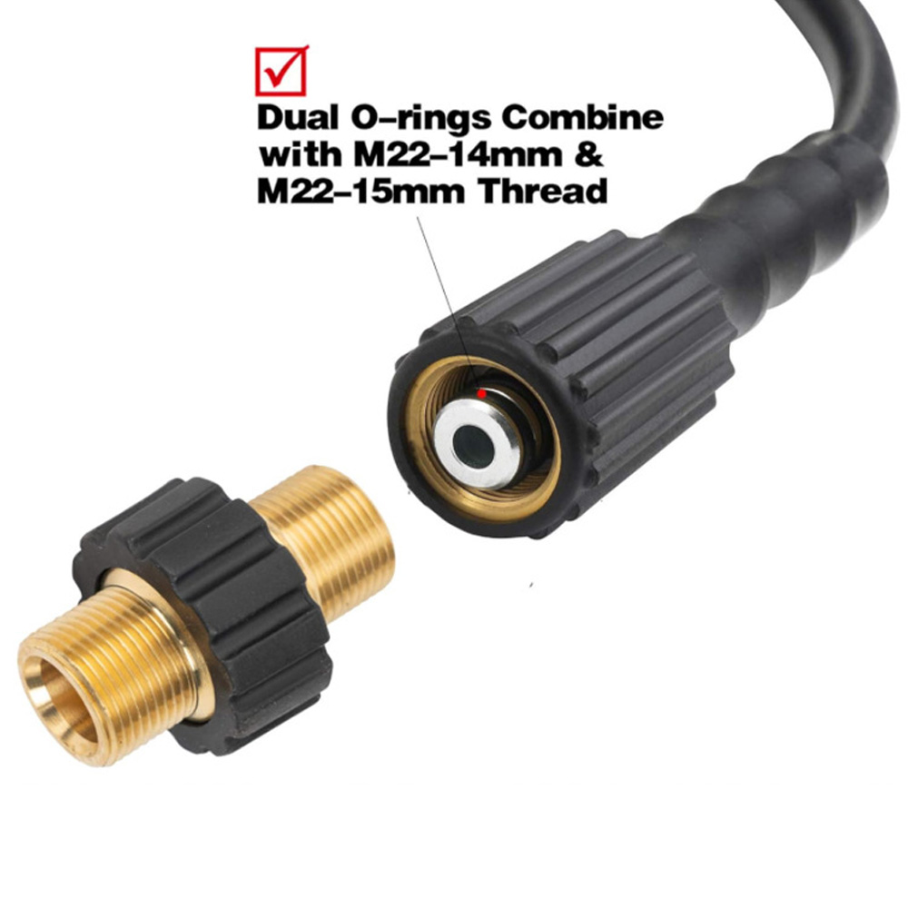 High pressure cleaning machine brass conversion connector M22-14 adapter 3/8 quick connect thread water gun interface