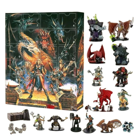 DND Advent Calendar Set-Dice Advent Calendar 2024,Advent Dice Calendar for Dungeon and Dragons,24 Days D&D Dice Set For Dungeons And Dragons, Pathfinder RPG DND Gifts Tabletop Game
