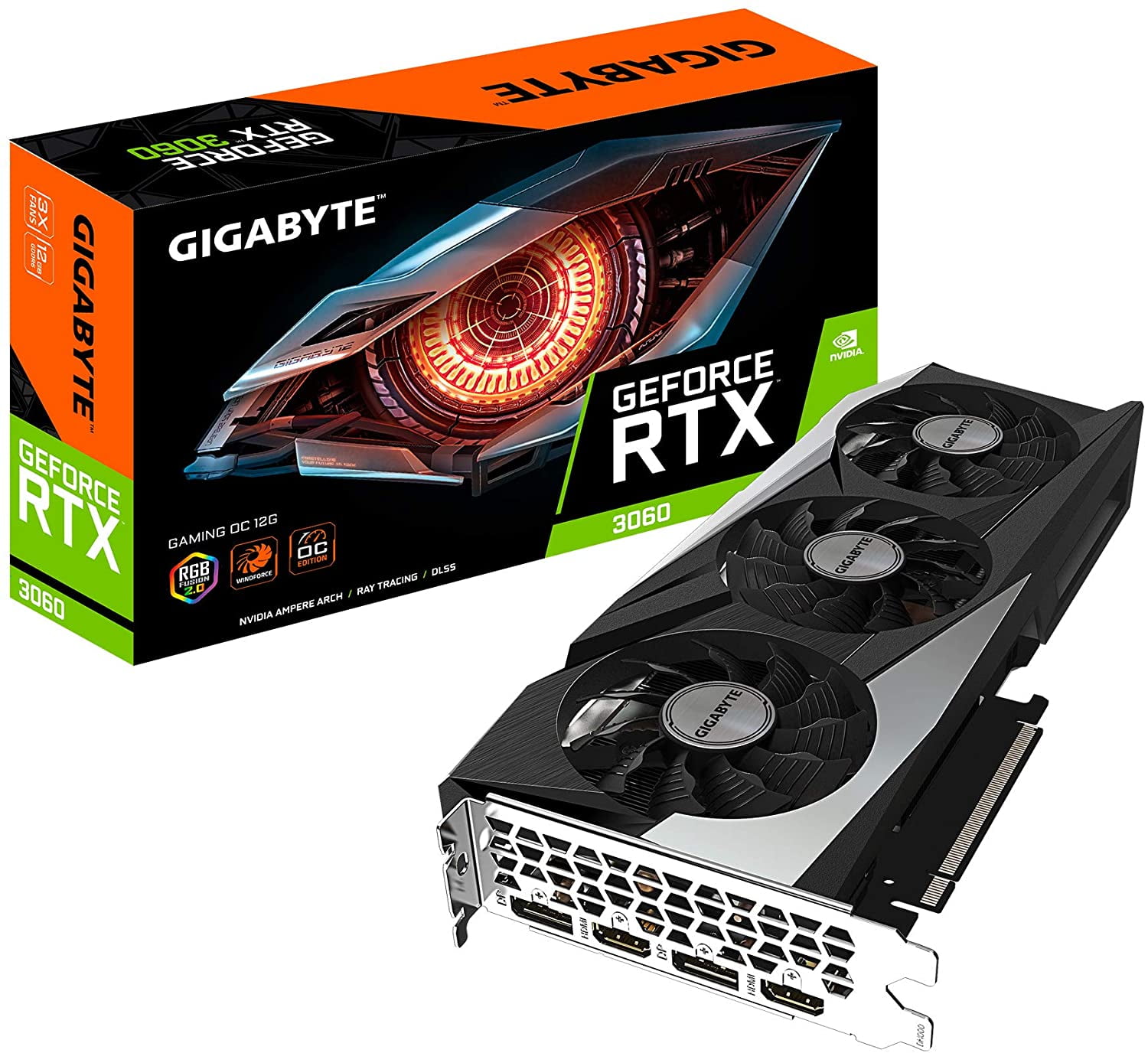 GIGABYTE GeForce RTX 3060 GAMING OC 12G Graphics Card, 3 x