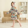 thumbnail image 2 of FORMRS Niños Bathrobe Unisex Hooded Robe Soft Plush Pajamas Sleepwear, Size 10-12T, Artistic Desert Waves, 2 of 7