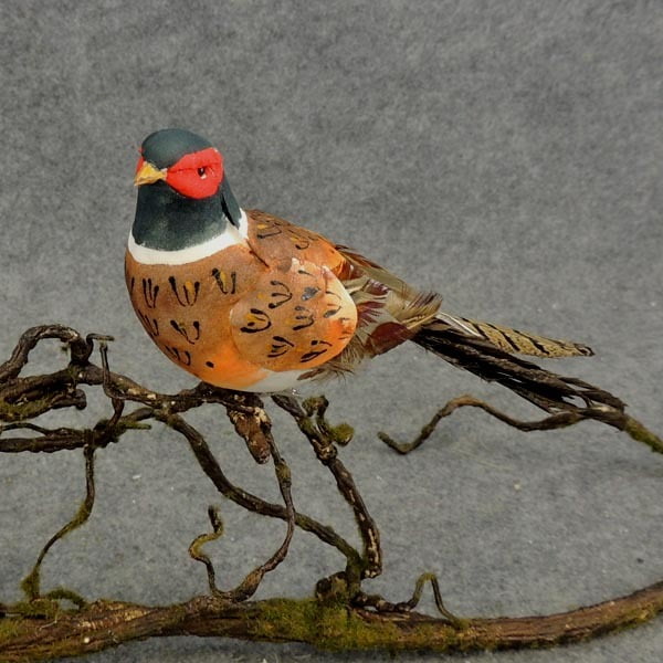 Feathered Artificial Pheasant Bird with Attached Clip