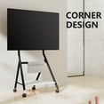 thumbnail image 2 of FITUEYES Storage Rolling TV Cart Height Adjustable Corner TV Stand Mount for TVs Up to 65 Inch, 2 of 5
