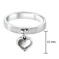thumbnail image 4 of Loving Pair of Dangle Heart Charms Sterling Silver Band Ring - 7, 4 of 7