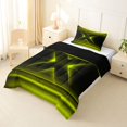 thumbnail image 3 of jejeloiu Neon Geometric Print Twin Comforter Sets For Kids,Yellow Black Gradient Lines Bedding Set For Boys,Reversible,2 Pieces, 3 of 8
