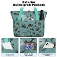 thumbnail image 2 of Tote Bag for Women - Halloween Witchy Motifs Pattern Shoulder Bag - Large Utility Work Duffle Bag with Zipper Handbag for Travel, Work, Sprots, 2 of 5