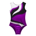 thumbnail image 3 of Alvivi Kids Girls Sparkly Gymnastics Workout Leotard Sleeveless Ballet Dance Bodysuit Purple 16, 3 of 5