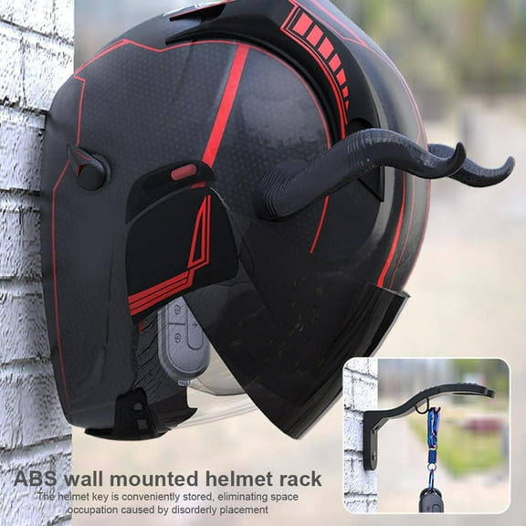 Blarkrus Hook Black Electric Vehicle Helmet Rack Wall Mount Helmet Free Punching Hanging Hat Storage Rack Motorcycle Helmet Rack Hook
