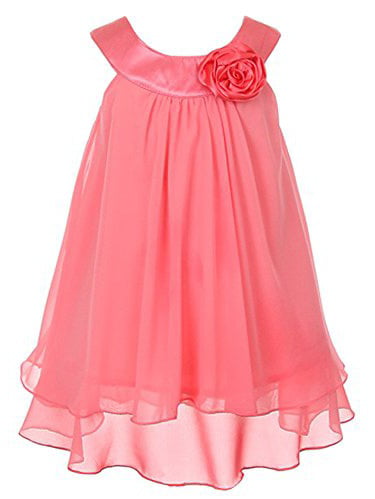 Baby Girl Toddler Wedding Formal Party Pink Red Taupe Fuchsia Coral Dress S-XL 