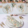 thumbnail image 3 of Teal Orange Eucalyptus Cloth Napkins, Spring Botanical Leaves Washable and Reusable Dinner Napkins Set of 6, Table Napkin for Kitchen Party Birthday Wedding Hotel Housewarming 20"x20", 3 of 9