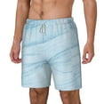 thumbnail image 2 of Gaeub Light Blue Marble Mens Swim Trunks Stretch Beach Shorts Quick Dry for Men Swim Shorts Swimwear with Pockets- 3X-Large, 2 of 9